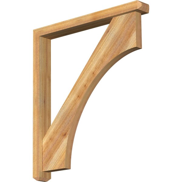 Ekena Millwork Westlake Craftsman Rough Sawn Bracket w/ Offset Brace, Western Red Cedar, 4"W x 32"D x 36"H BKT0402X32X36WTL04RWR - main